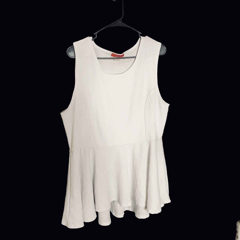 White Peplum Tee